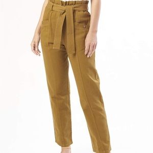 SEA NEW YORK METTA PAPER BAG WAIST DENIM PANTS || OLIVE || SIZE US 8